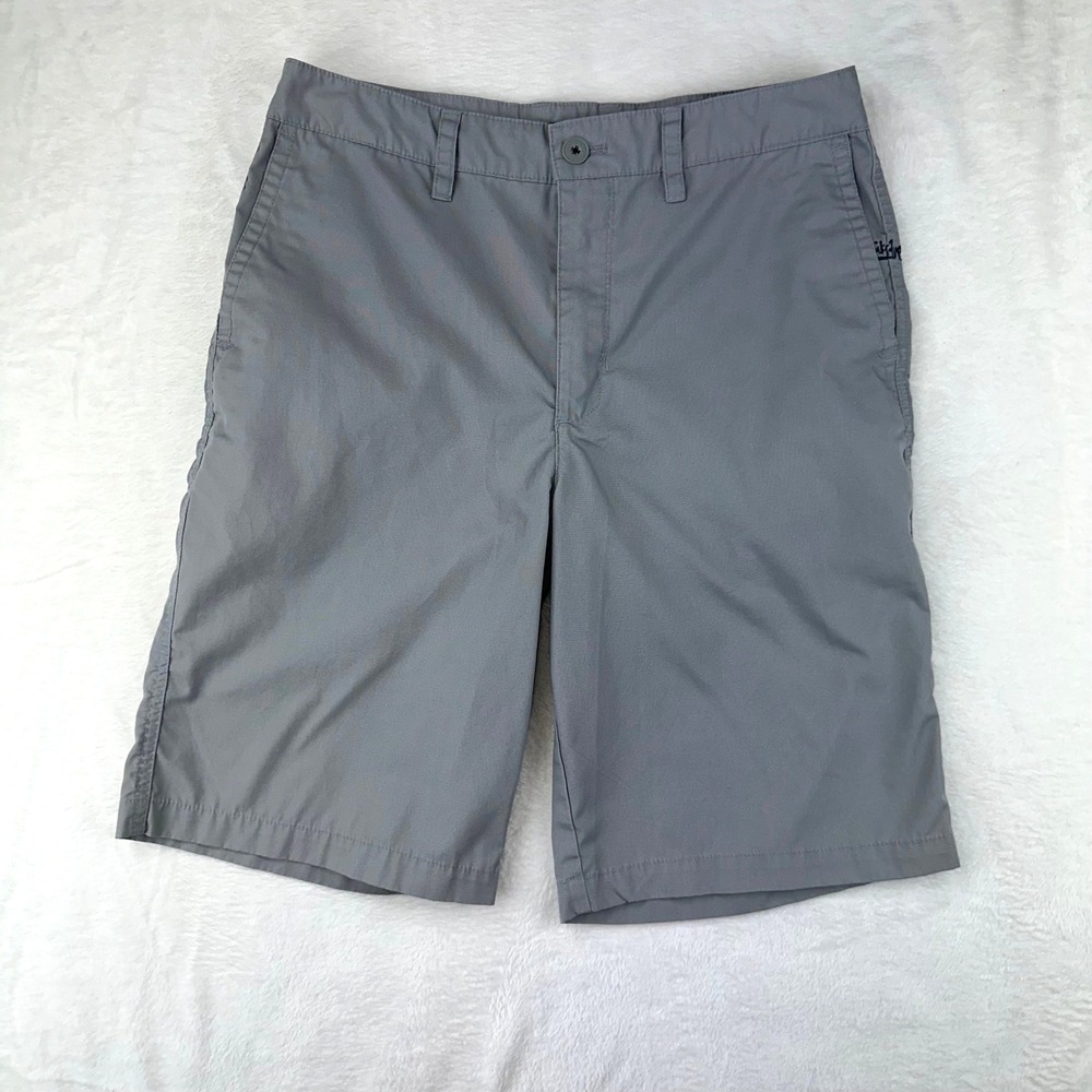 Quiksilver Chino Shorts Mens 31 Gray Flat Front Y104235Q Regular Fit Cotton Poly